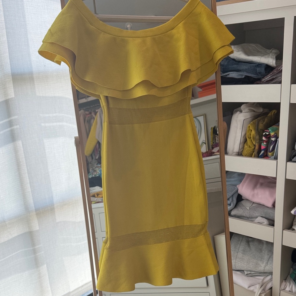 Endless Rose yellow ruffle Midi Dress